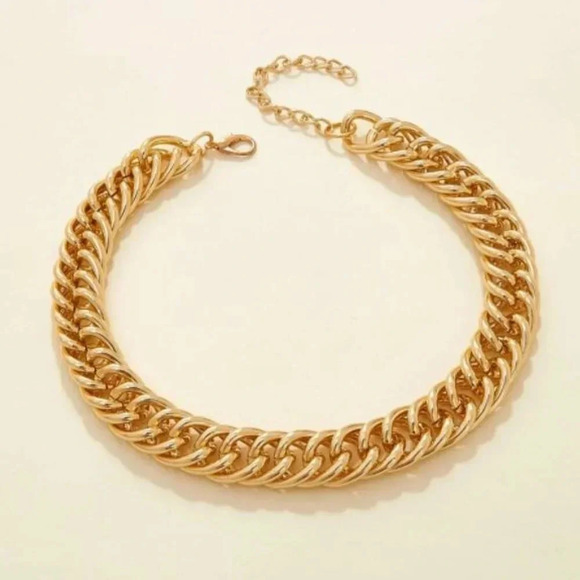 NEW Minimalist 18K Gold Thick Chain Necklace - Picture 4 of 6